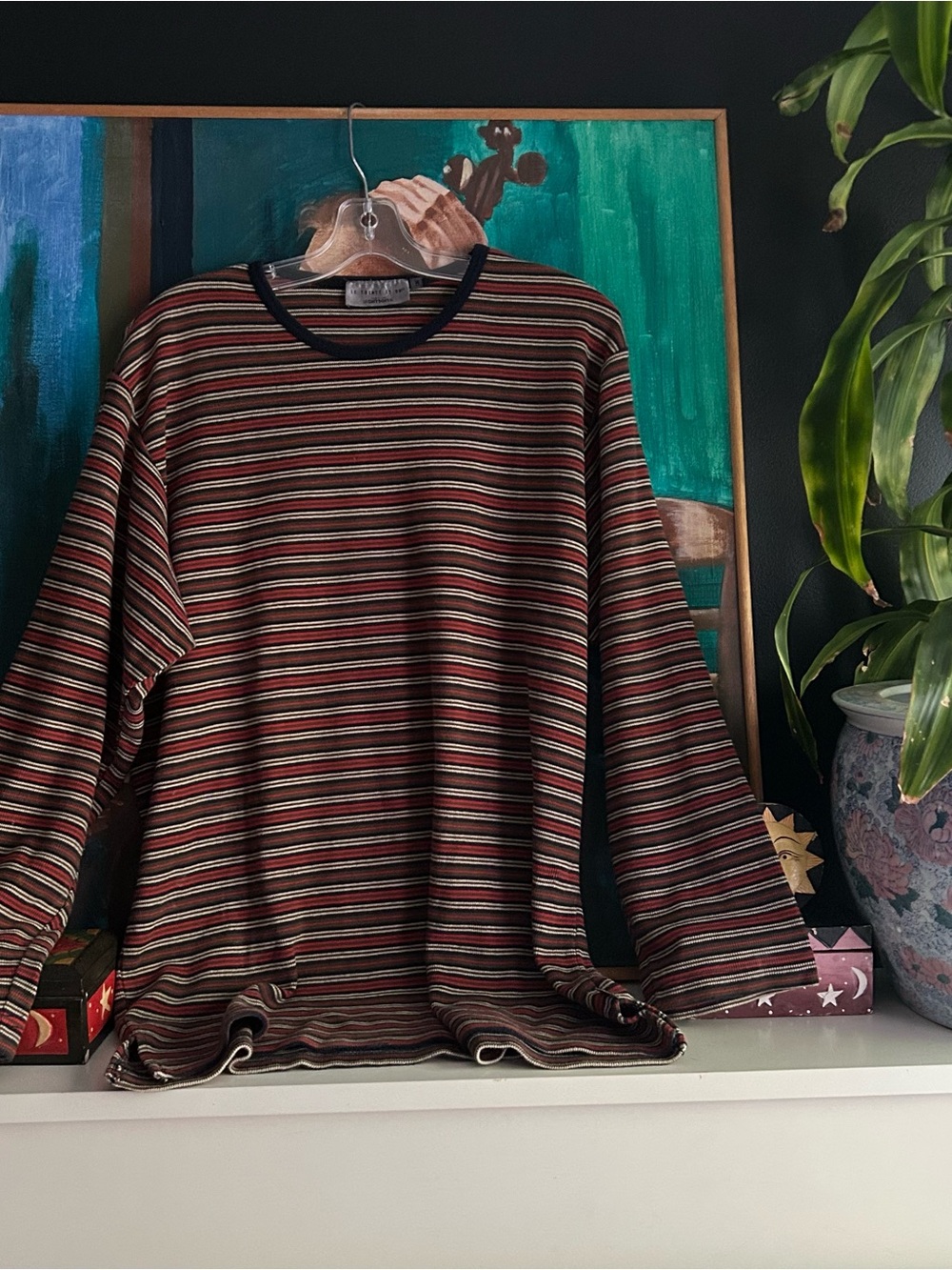 Le Trente et Uno Simons Striped Long Sleeve Top Size M Y2K 90s